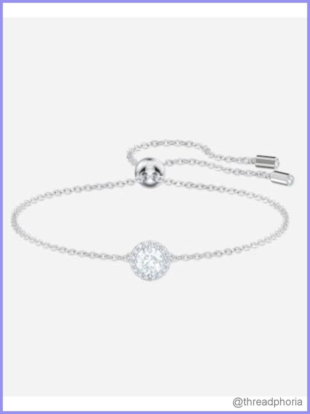 Swarovski Crystals Rhodium Plated Adjustable Link Bracelet